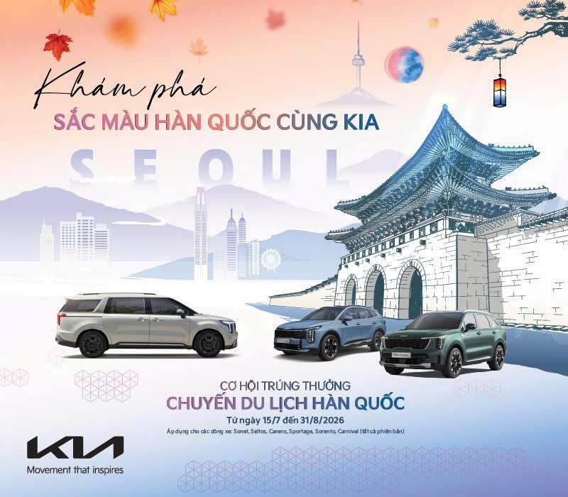 Sở hữu SUV Kia cơ hội trúng chuyến du lịch Hàn Quốc